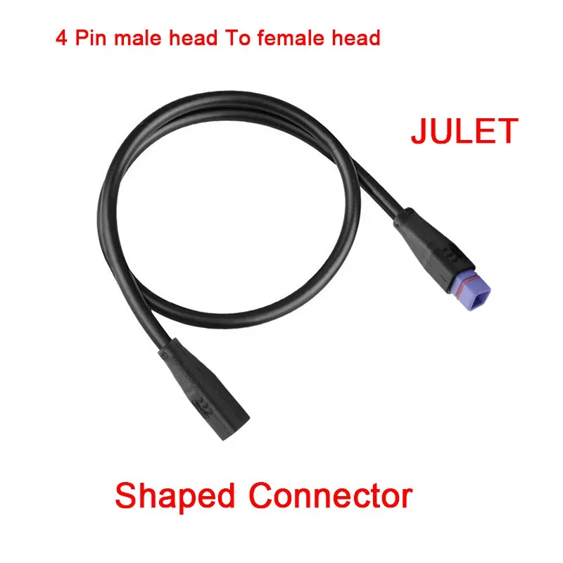 JULET Electric bicycle Shaped Extension Cord Signal Line 4 Pin Male head To Female head e-Bike Conversion accessories replace