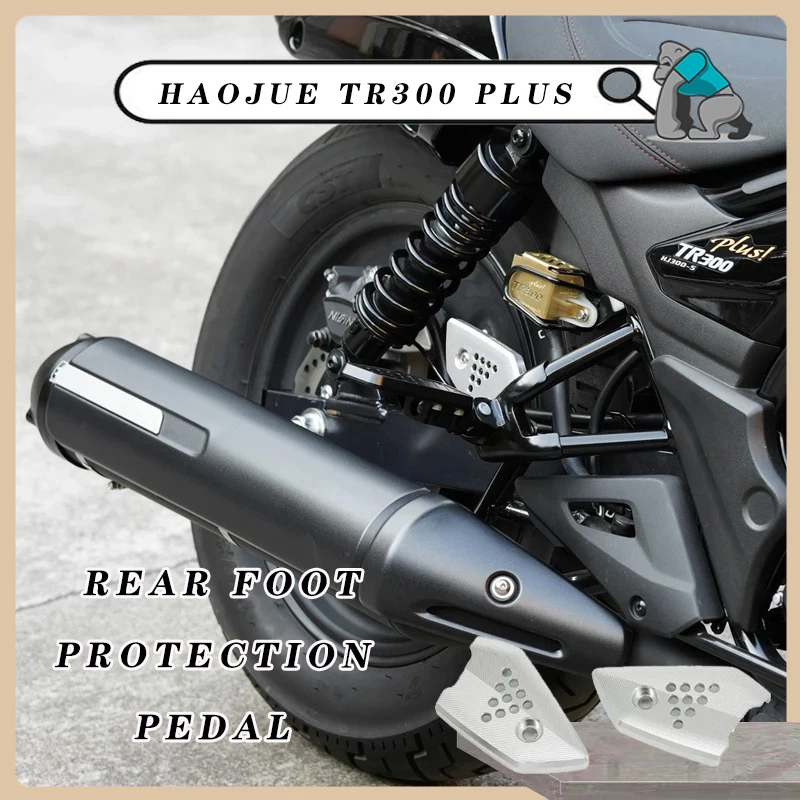 

Motorcycle Rear Foot Peg Heel Plates Big Pedal Guard Nail Pedal Pad for Haojue TR300 plus Accessories