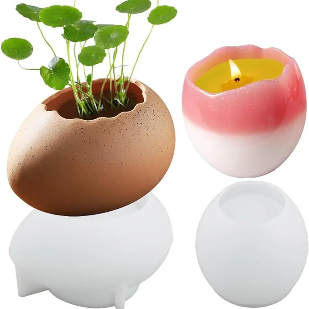 

2 Set Reusable Silicone Molds DIY Crafts Egg Storage Box Epoxy Resin Jewelry Candle Jar Making Multi-Purpose Mold