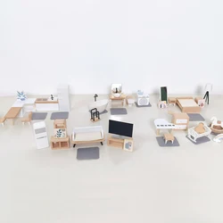 Dollhouse Miniature Accessories Forest Family Home Furniture Collection Set Kitchen Cooking Pots For Children Girls Gift ins