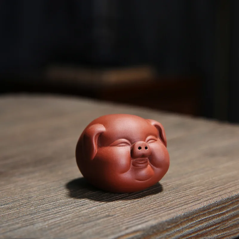 Purple Sand Tea Pet Ornament Boutique Tea Can Be Raised and Played With Tea Art Mini Piggy Lucky Xiaofu Pig Tea