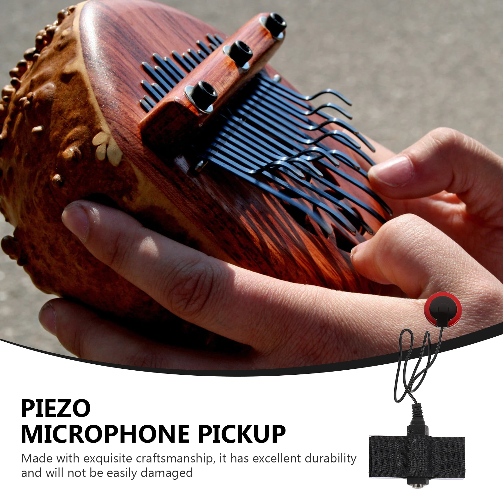 

Pickup Thumb Finger Piano Transducer Stool with Cable Useful Black Accessories Piezo