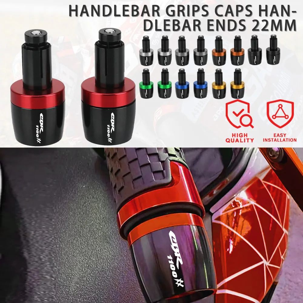

For HONDA CBR1100XX CBR 1100 XX CBR1100 XX 1997-2007 2006 2005 2004 7/8"22MM Motorcycle Universal Handlebar Grips End Cap Plugs