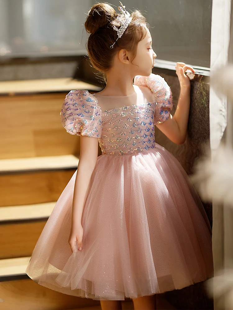 Christmas Dress Flower Girls Dress For Birthday Formal Party Junior Concert Banquet Princess Gown Party Dress For Kids Birthday