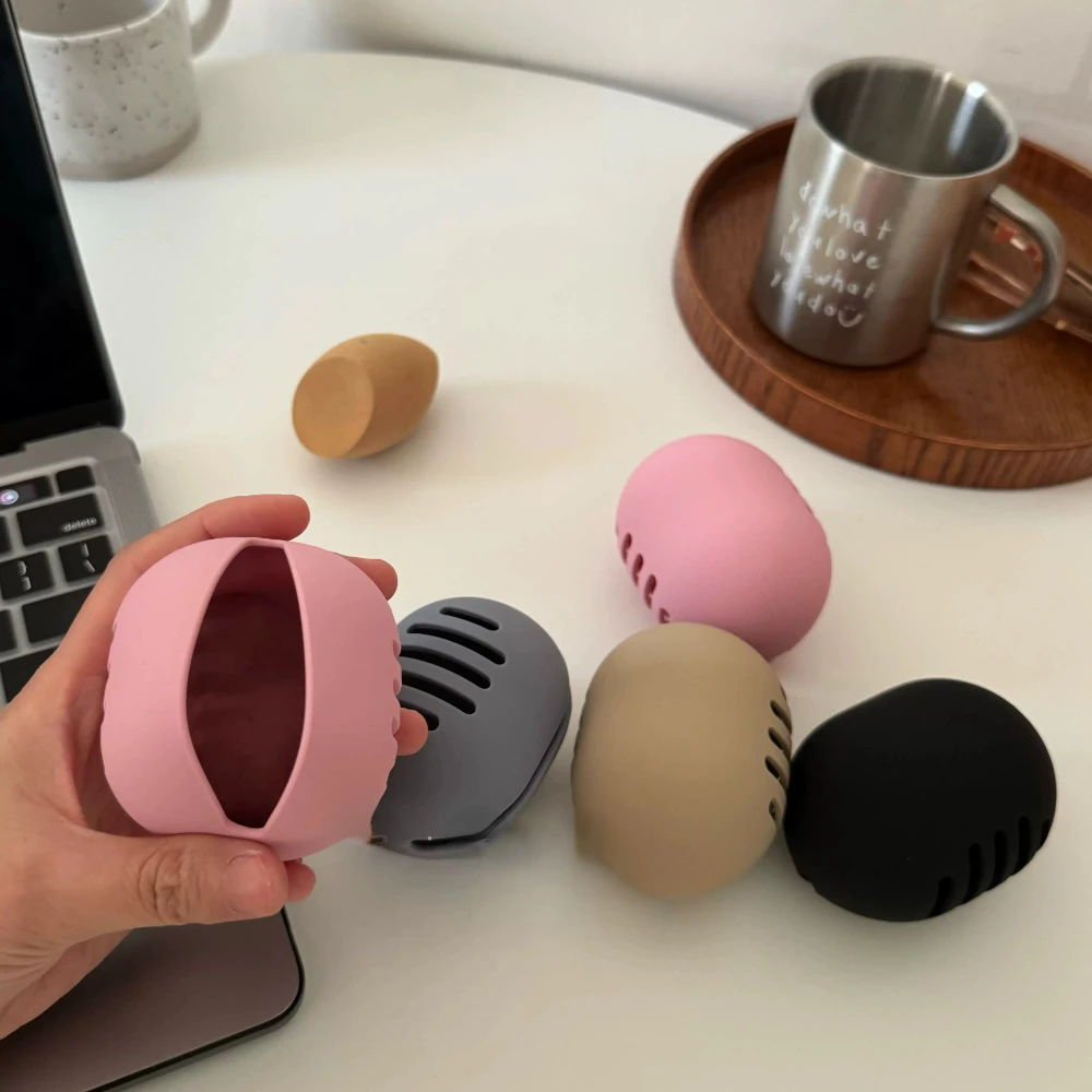 1PC Makeup Sponge Holder Eco-Friendly Silicone Multi-hole Beauty Sponge Storage Case Travel Protable Cosmetic Puff Holder Box