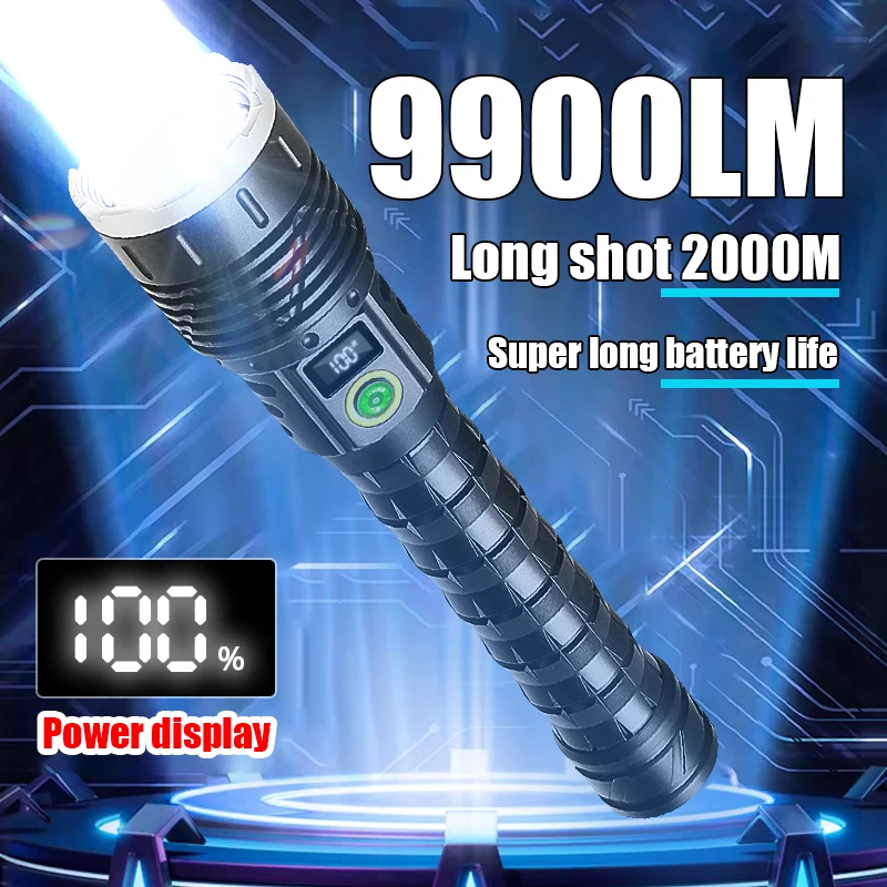 900W High Power LED Flashlights Super Bright Rechargeable Flashlight 4000M Ultra Powerful Tactical Torch Outdoor Camping Lantern