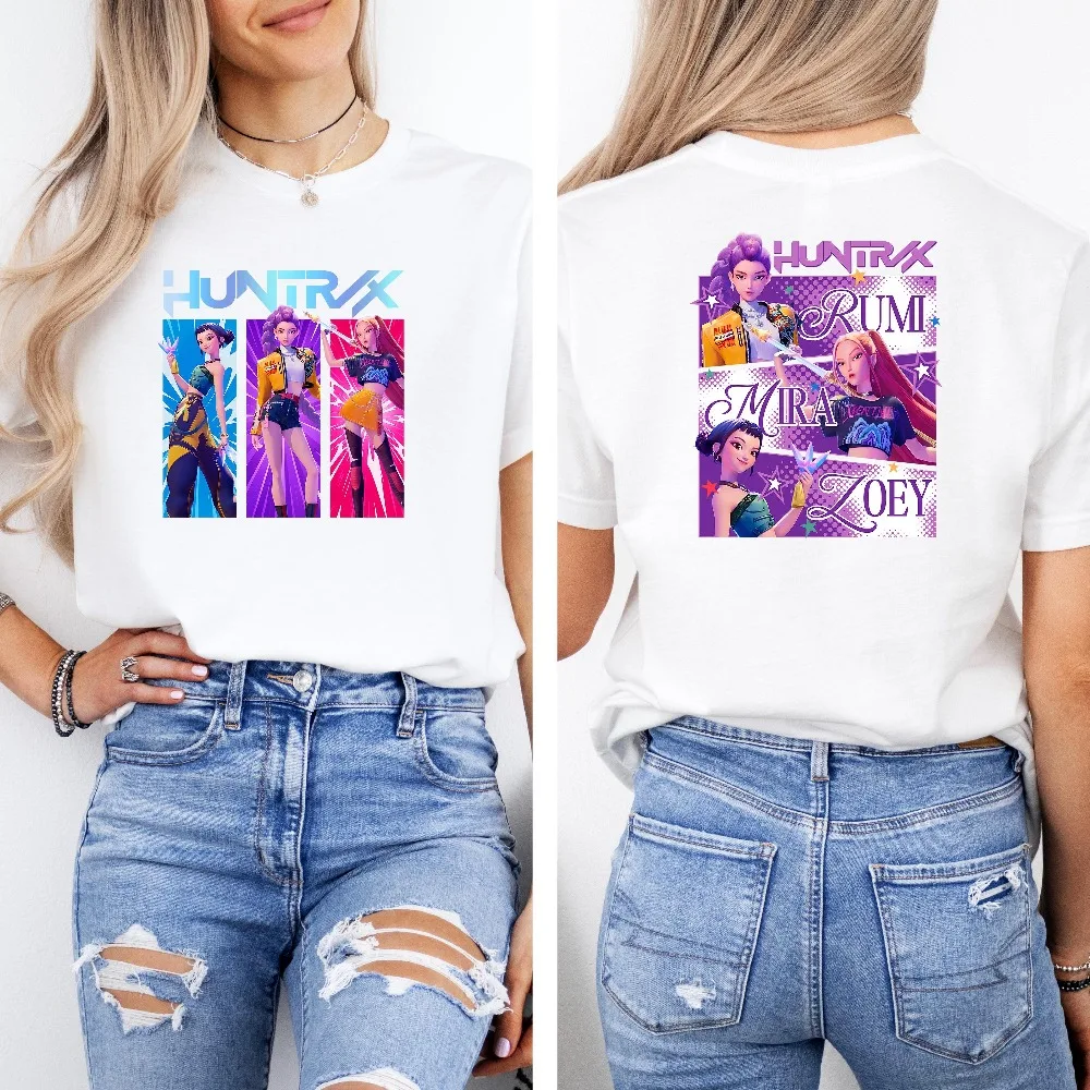 قميص هنتركس ساجا للأولاد قميص باند Kpop شيطان الصيادين قميص الفيلم Bootleg قميص الفيلم الرجعية شيطان الصيادين ميرش قميص