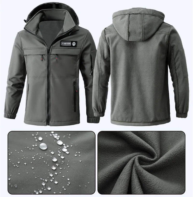 

Утолщенный флис, зимняя уличная рабочая одежда, мужской и женский водонепроницаемый ветрозащитный теплый комплект из двух предметов из полиэфирного волокна, костюм для скалолазания