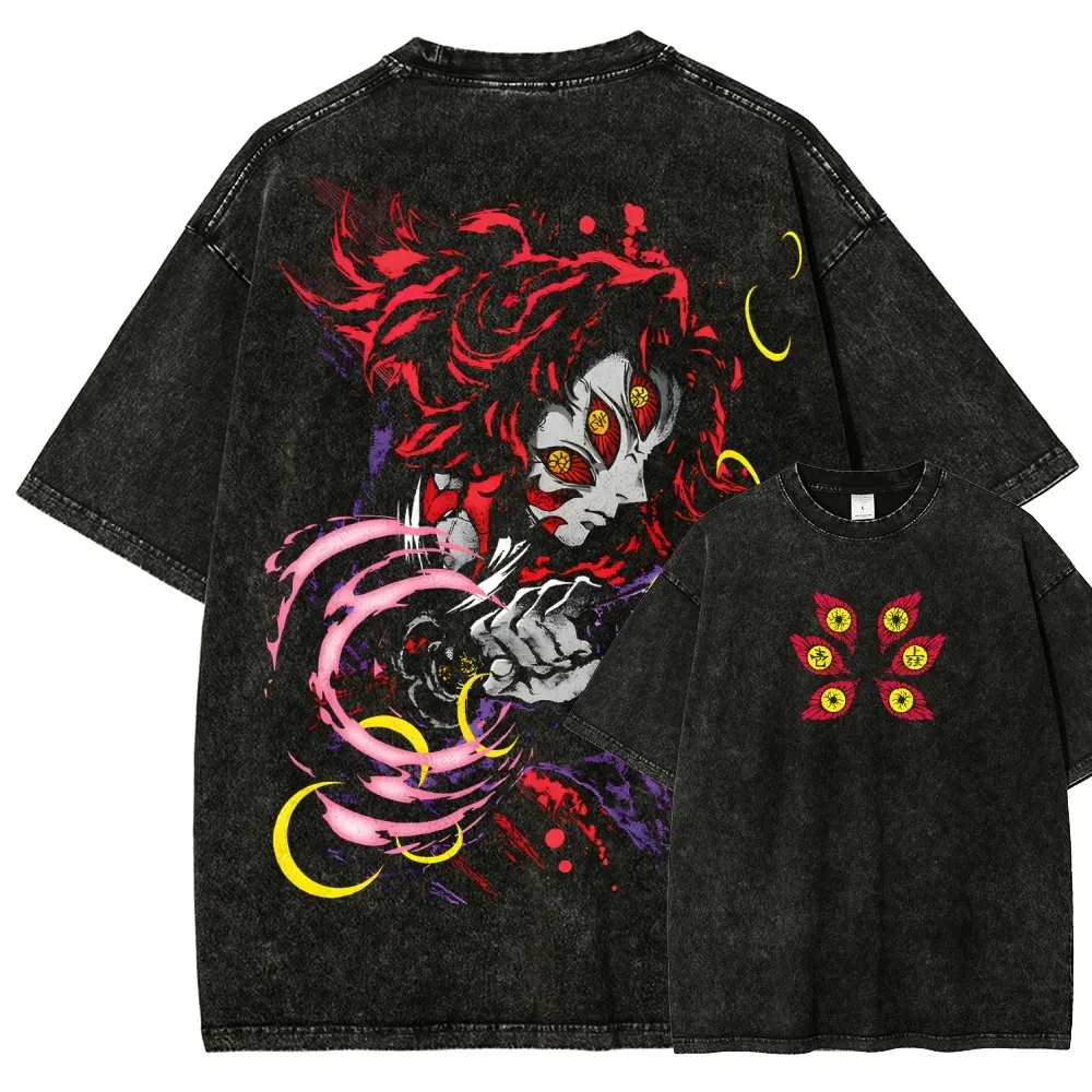 

Футболка Demon Slayer Inosuke Hashibira Beast Breathing из винтажного выстиранного хлопка, унисекс, летняя, оверсайз, уличная одежда 2026