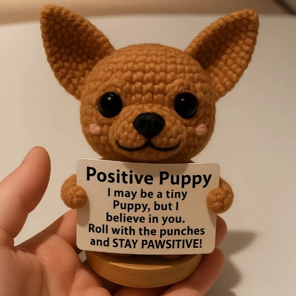 Mini Crochet Corgi Home Decor  Christmas Birthday Gifts for Women Men Grandkids,Inspirational Stress Relief Crochet Dog Statues