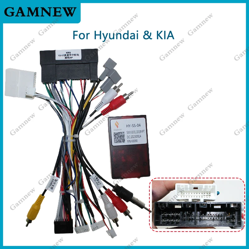 Car Android 16Pin Wiring Harness Cable Adapter Canbus box Decoder For Kia Sedona Carnival Optima HY-SS-04/RP1-HY-002