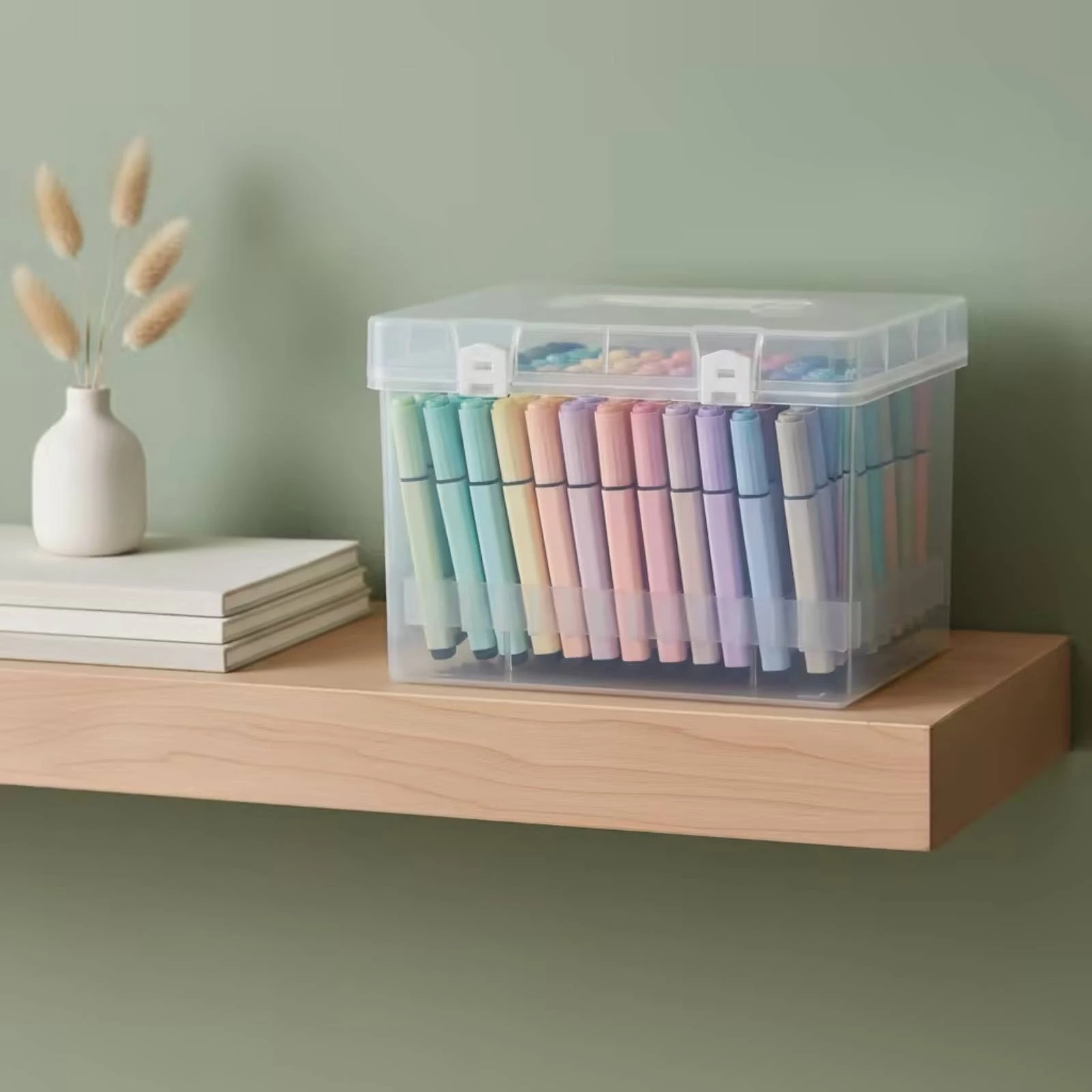 scatola-organizzatrice-per-pennarelli-con-manico-contenitore-trasparente-per-pennarelli-organizzatore-per-penne-con-divisori-in-plastica-rigida-grande-per-artisti-e-studi-d'arte
