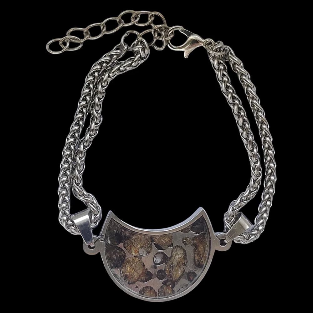 

Brenham Olivine Meteorite Bracelet Natural Olivine Meteorite Bracelet Women's Bracelet Jewelry adjustable -CB203