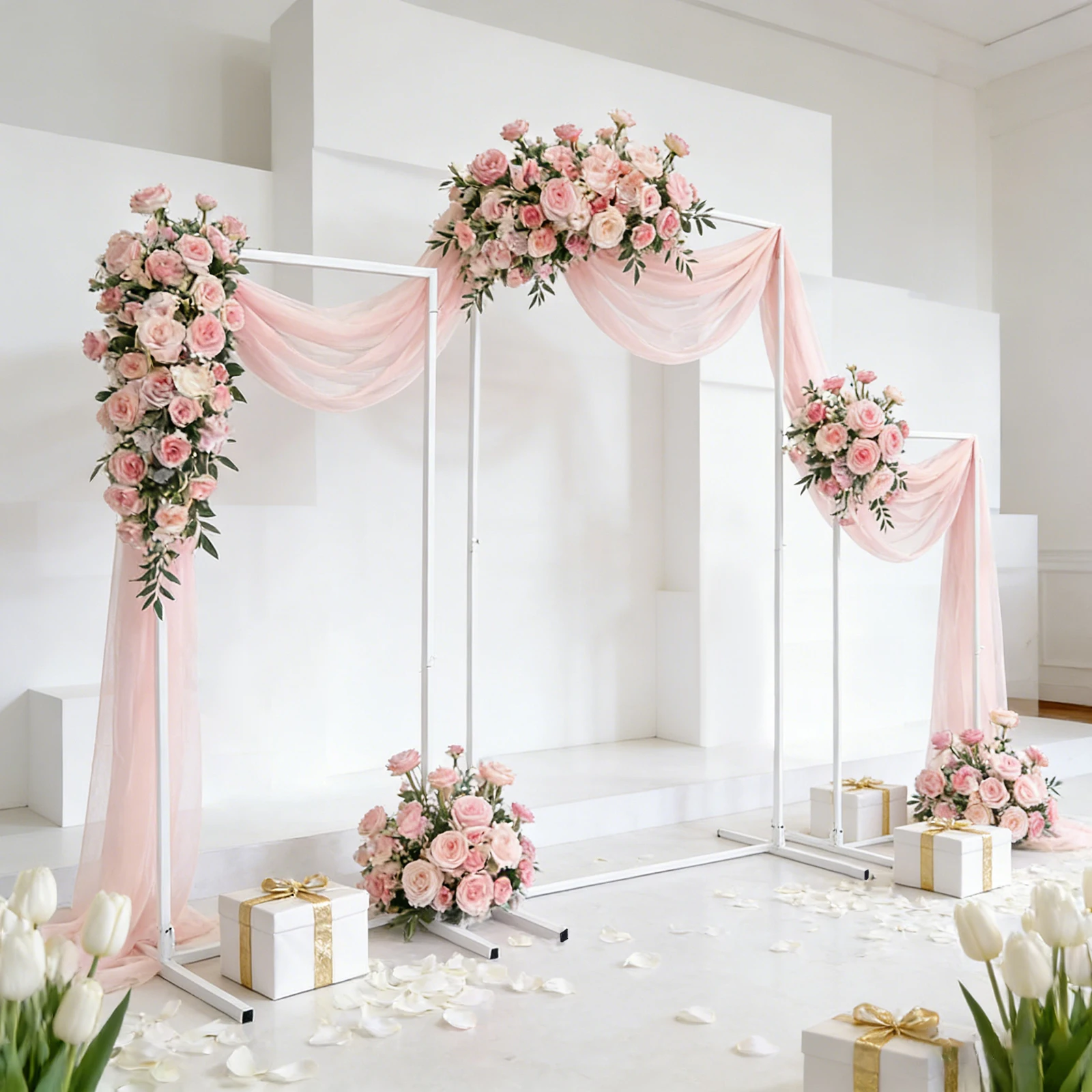 

Wedding Arch Stand Set of 3, 6.88FT Heavy Duty Backdrop Frame with Base for Party Decoration, Balloon Arch Banner Holder for Ceremony, Birthday & Photobooth