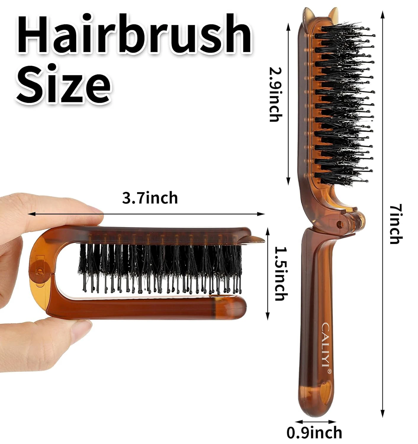 Folding Travel Hair Brush Portable Mini Comb Boar Bristle Hides Hair Gaps Hair Smoothing Comb Styling Tools