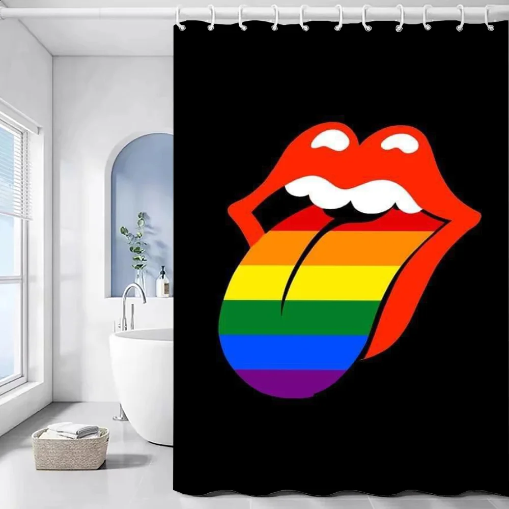 T-The Rolling Stones Shower Shower Curtain Waterproof Waterproof Fabric Bathroom Curtains Bathroom Accessories Set Bath Sets