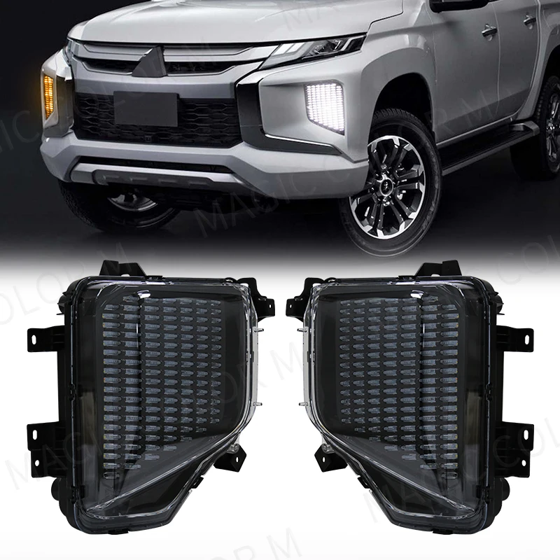 For Mitsubishi L200 Triton Colt 2019 2020 2021 2022 Car Fog Lamp LED Daytime Running Light Driving Headlight Car Accessories 12V