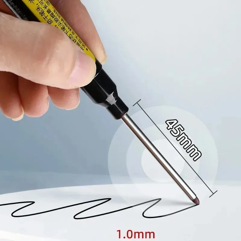 Long Nib Head Markers for Metal Perfurating Pen, Deep Hole, Impermeável, Banheiro, Decoração de Madeira, Multi-Purpose, 45mm, 3-1Pcs