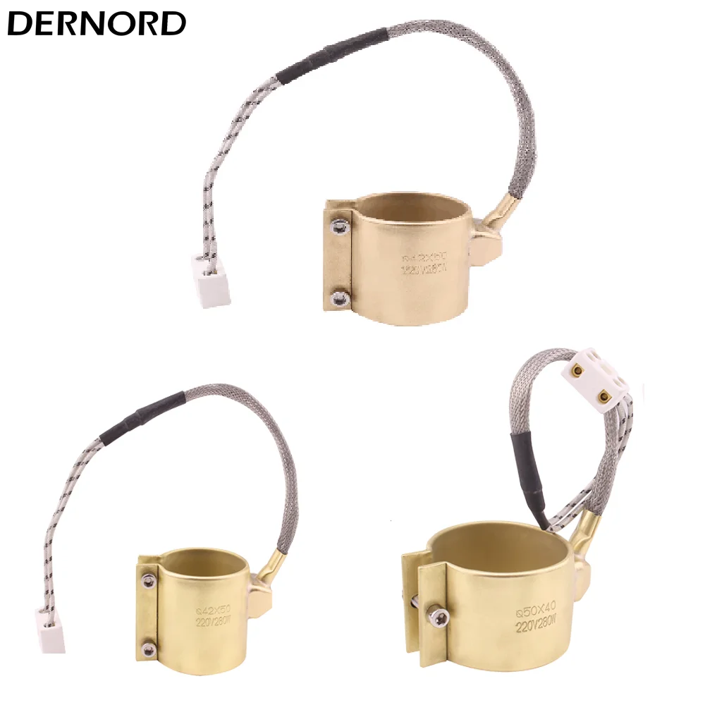 DERNORD 280W Electric Extruder Brass Band Heater 220V Injection Copper Heating Element  45×50 40×50 60×30 40×60 50×50MM