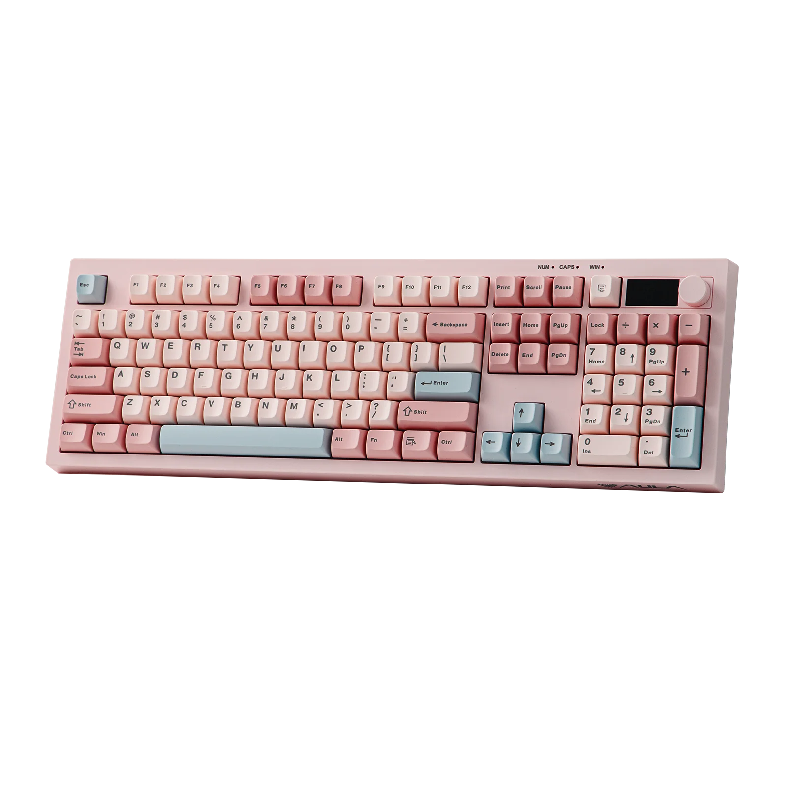 AULA S102 PRO Full Sized ANSI US Tri-mode Wireless Membrane Gaming Silent Keyboard with TFT Screen/Volume Knob & 2000mAh Battery