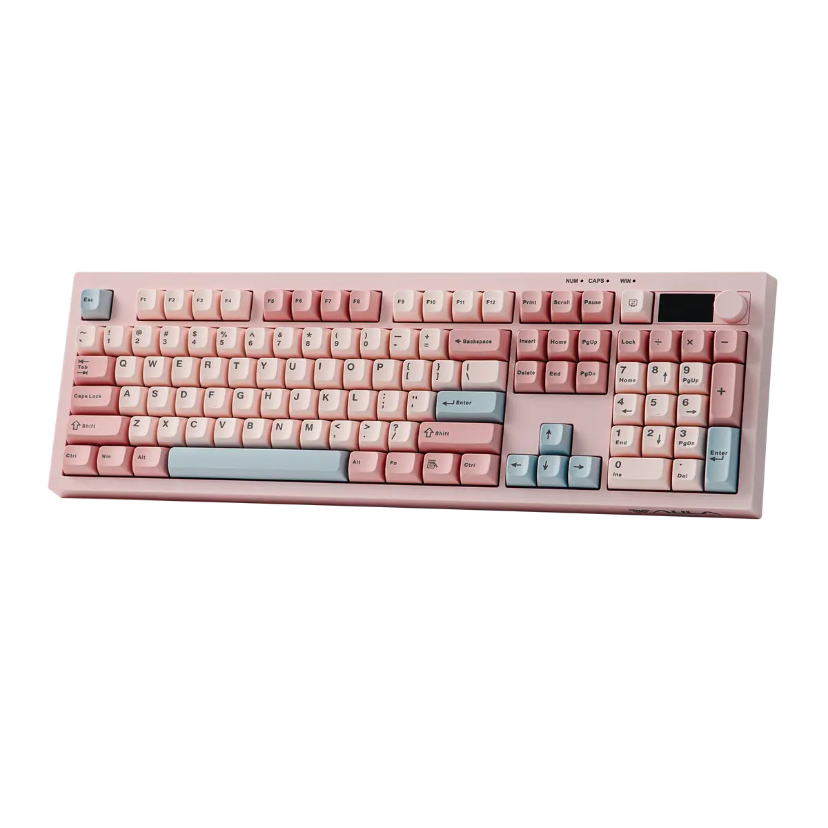 AULA S102 PRO 풀사이즈 ANSI US 트리모드 무선 멤브레인 게이밍 무소음 키보드 (TFT 스크린/볼륨 노브 및 2000mAh 배터리 포함)