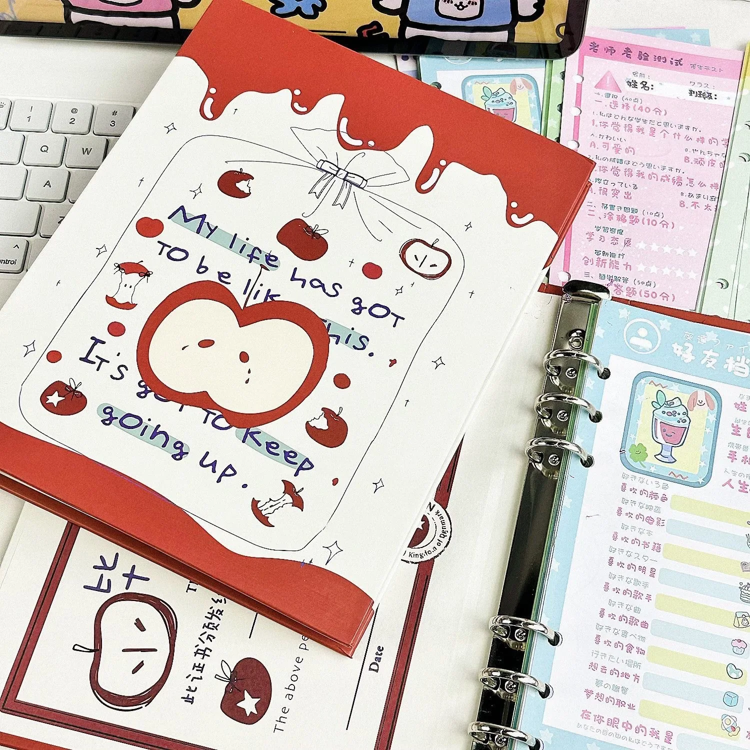 IFFVGX Apple A5 Binder Photocard Holder Kpop Idol Photo Album Cute Fruit Photocards Collect Book Album for Photographs 포토카드 포장용품