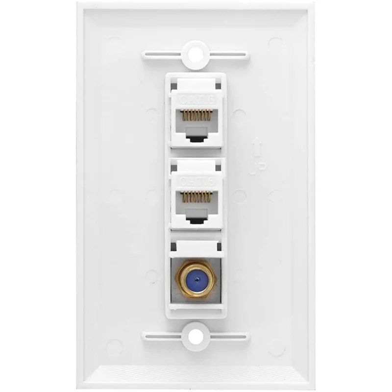 

Y50A-6X Ethernet Коаксиальная настенная панель, 2 порта Cat6 RJ45 Keystone 1-портовый разъем типа F Коаксиальный разъем Keystone «мама-мама» Настенная панель