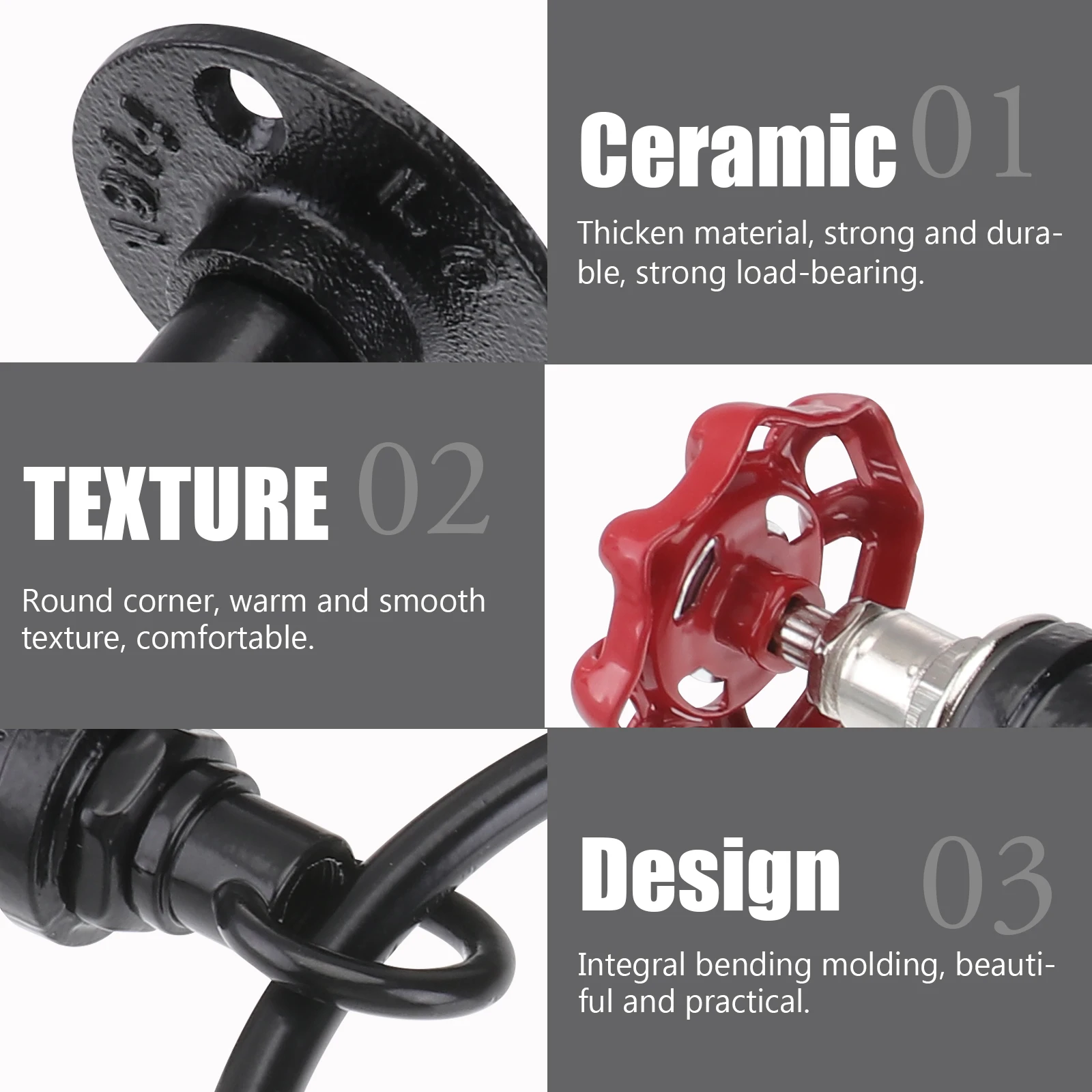 

Hand Towel Ring Pendant Simple -mounted Hanging Round Holder Black Iron