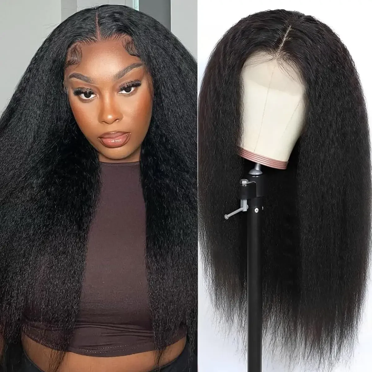 

Kinky Straight Human Hair Wigs Pre Plucked 13x4 Lace Frontal Wig 4x4 Transparent Lace Wigs Woman Human Hair Wig Lace Front Wig