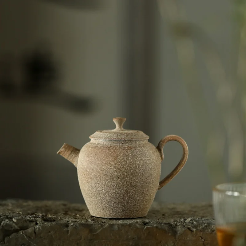 Jingdezhen Stoneware Chinese Teapot Kiln Baked Handmade Hand Drawn Kung Fu Teaware Ball Hole Teapot Old Rock Clay Teapot Clay Po