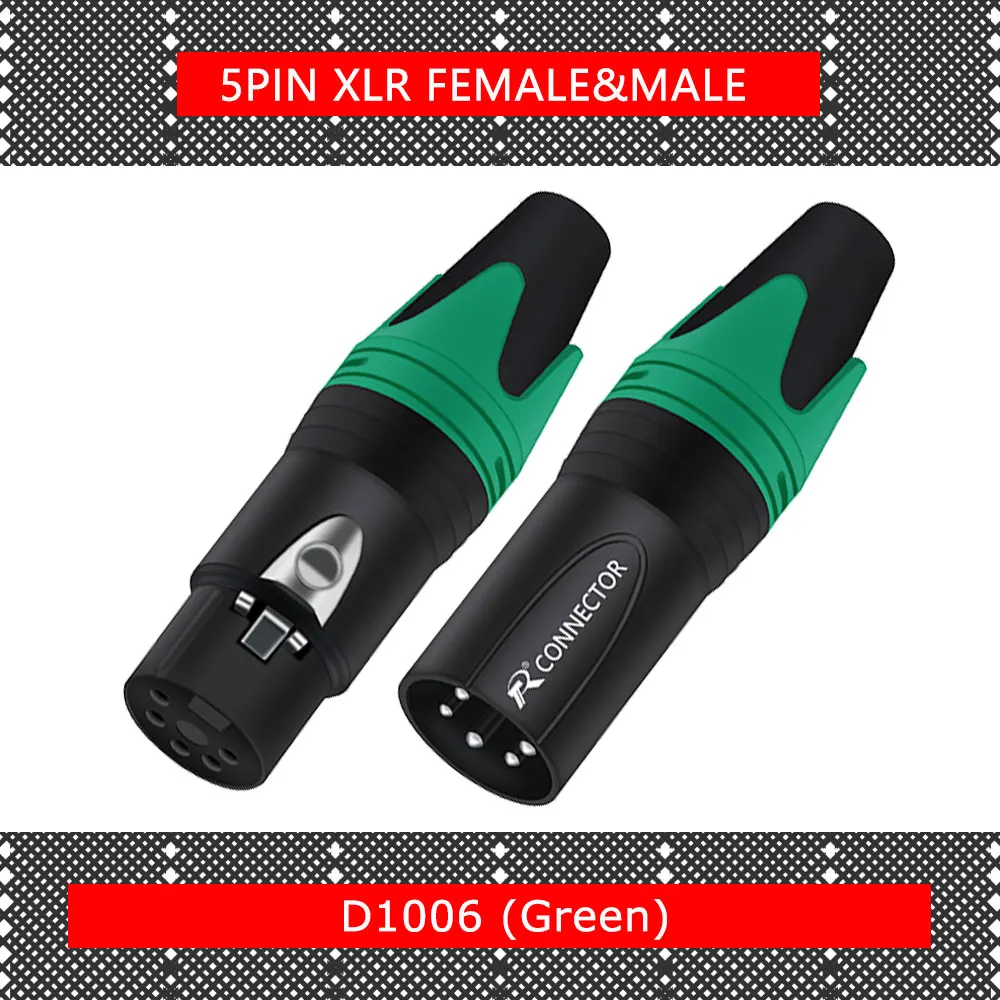 10 stks/partij 5 Pin XLR Connector Mannelijke/Vrouwelijke Jack Plug Vernikkeld 5 Pole Microfoon Jack MIC Kabel Terminal Audio connector