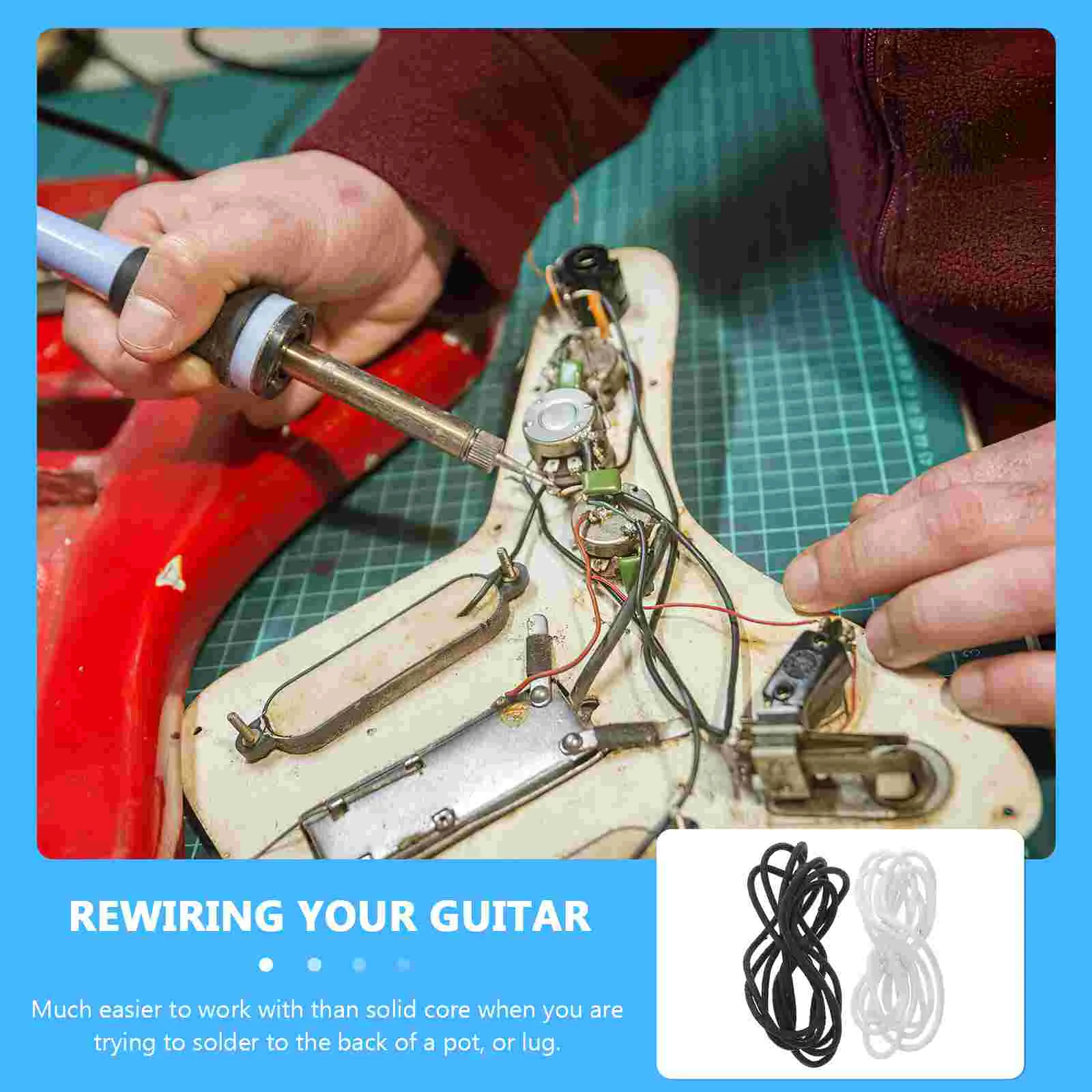 Cloth-covered Pre-tinned 32 Feet Pushback 22 AWG Vintage-style Guitar Wire Pushback Wire