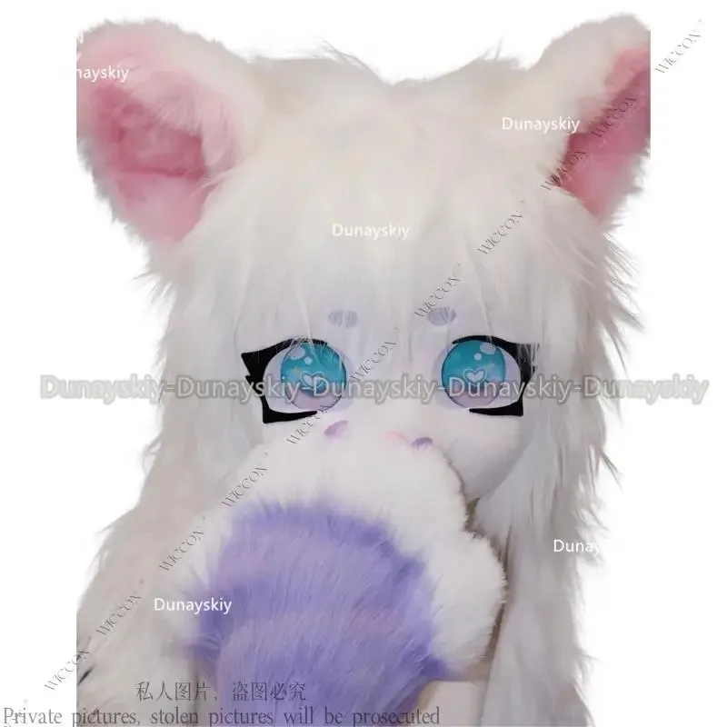 

Милый меховой костюм, гарнитуры кигуруми, пушистые животные, косплей, Rubbit Cat Comiket, пушистые костюмы кукол Clawa; 2'k, 8;c'