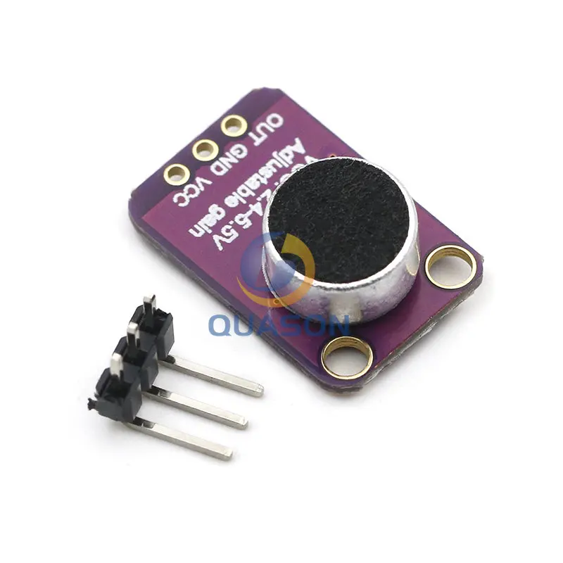 GY-MAX4466 MAX4466 Electret Microphone Amplifier Module Adjustable Gain OUT GND VCC Amplifier Board 2.4-5V DC