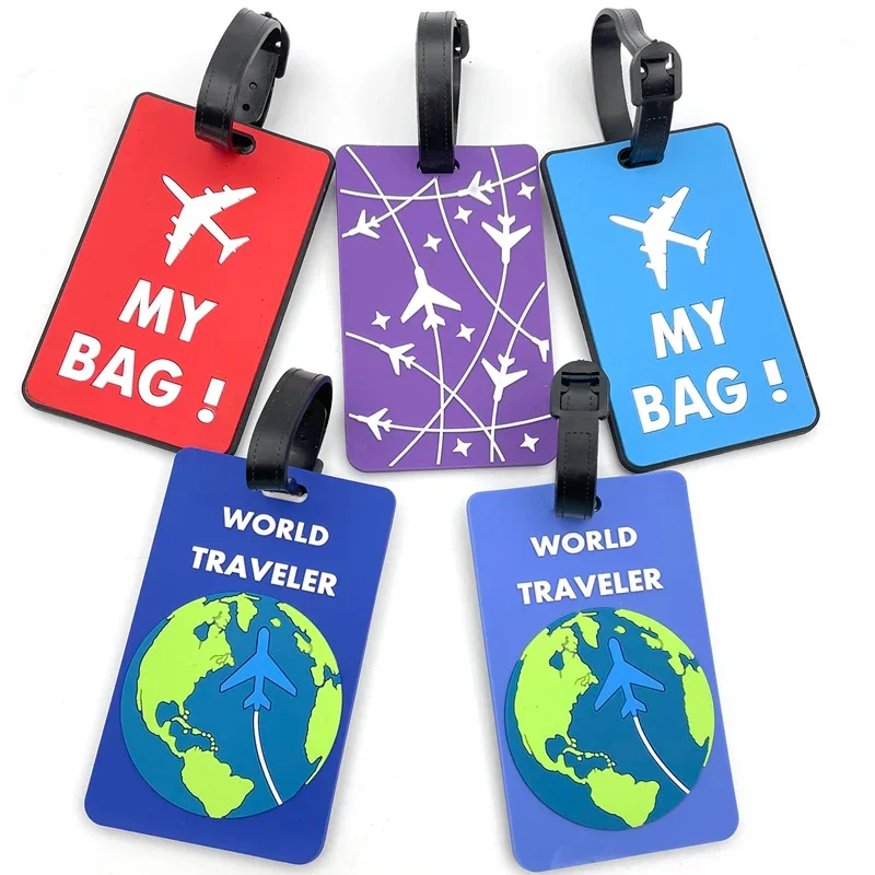 1pc PVC Weiche Gummi Gepäck Tag Kreative Koffer Mode Stil Silikon Tragbare Reise Halter Reise Zubehör Gepäck Tags – Detail 1