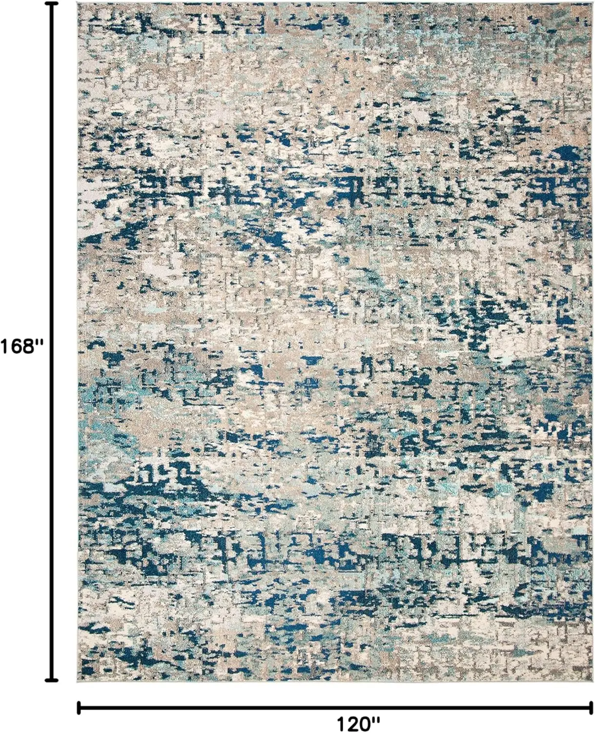 Safavieh Madison Collection Area Rug - 10' X 14', Grey & Blue, Modern Abstract Design, Non-Shedding & Easy Care, Ideal For High