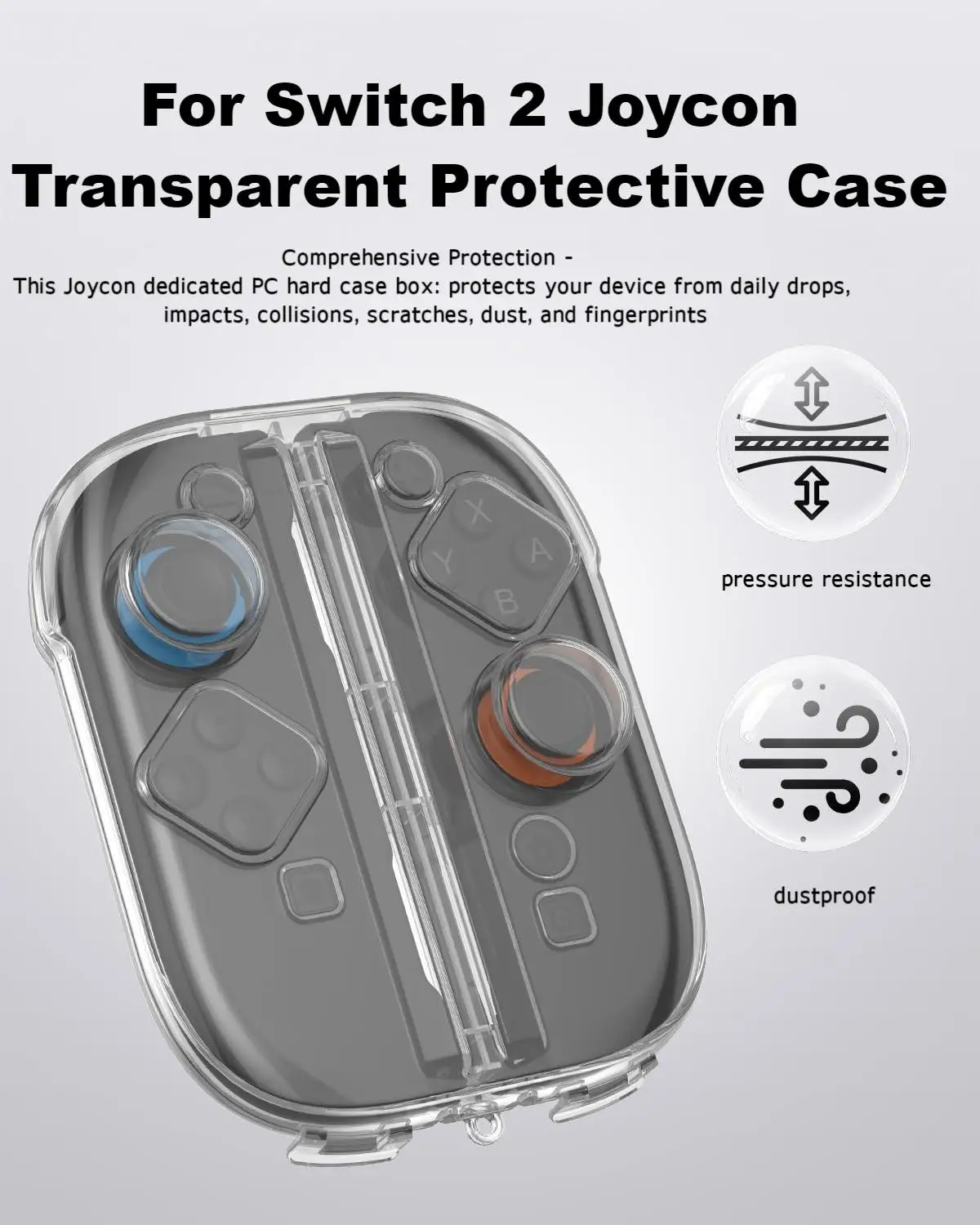 For switch 2 left and right handle storage box NS2 Joycon handle dustproof high transparency PP protective box