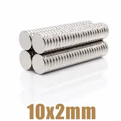 Aimant surpuissant rond en néodyme pour réfrigérateur, 20 à 300 pièces, 10x2mm, disque magnétique Permanent