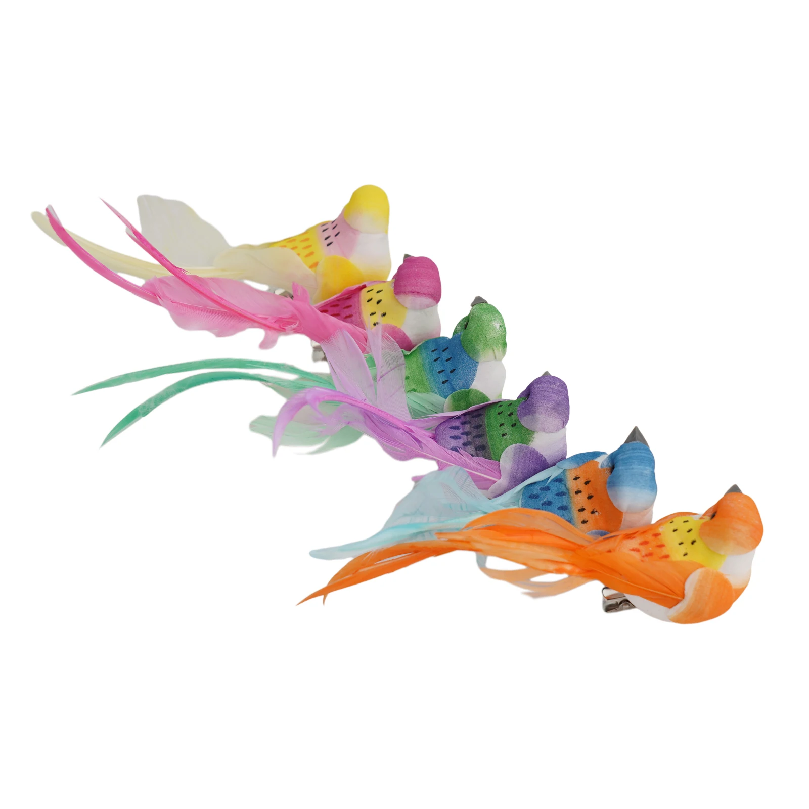12Pcs Colorful Simulation Foam Birds With Real Feathers Fake Bird Figurines For DIY Crafts Fairy Garden Wedding Home Decoration