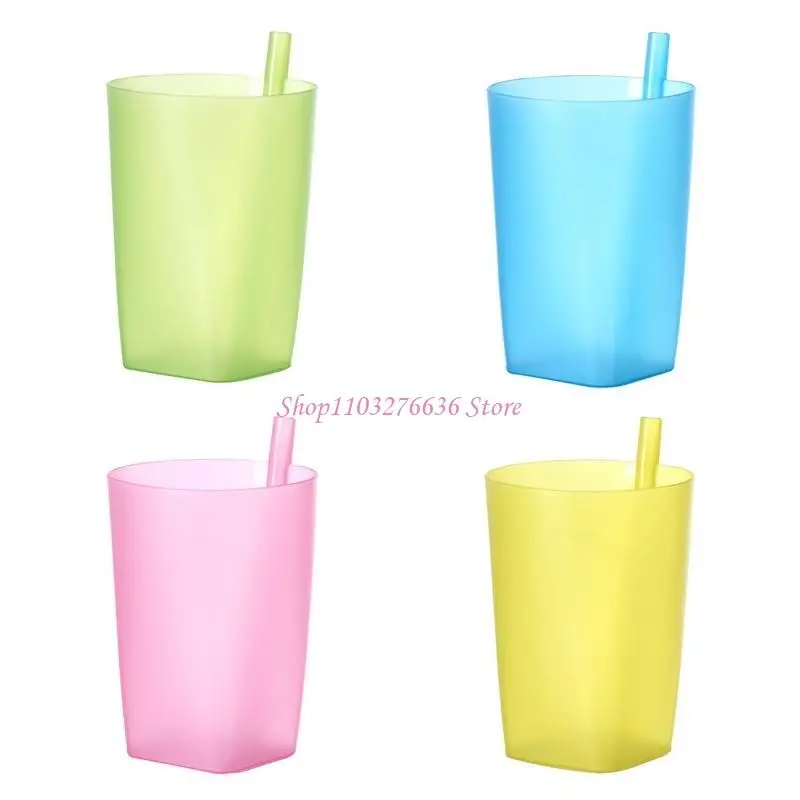 R6FD كاندي اللون سيبي أكواب المياه العملية سعة كبيرة أكواب القش للأطفال أطفال هدية