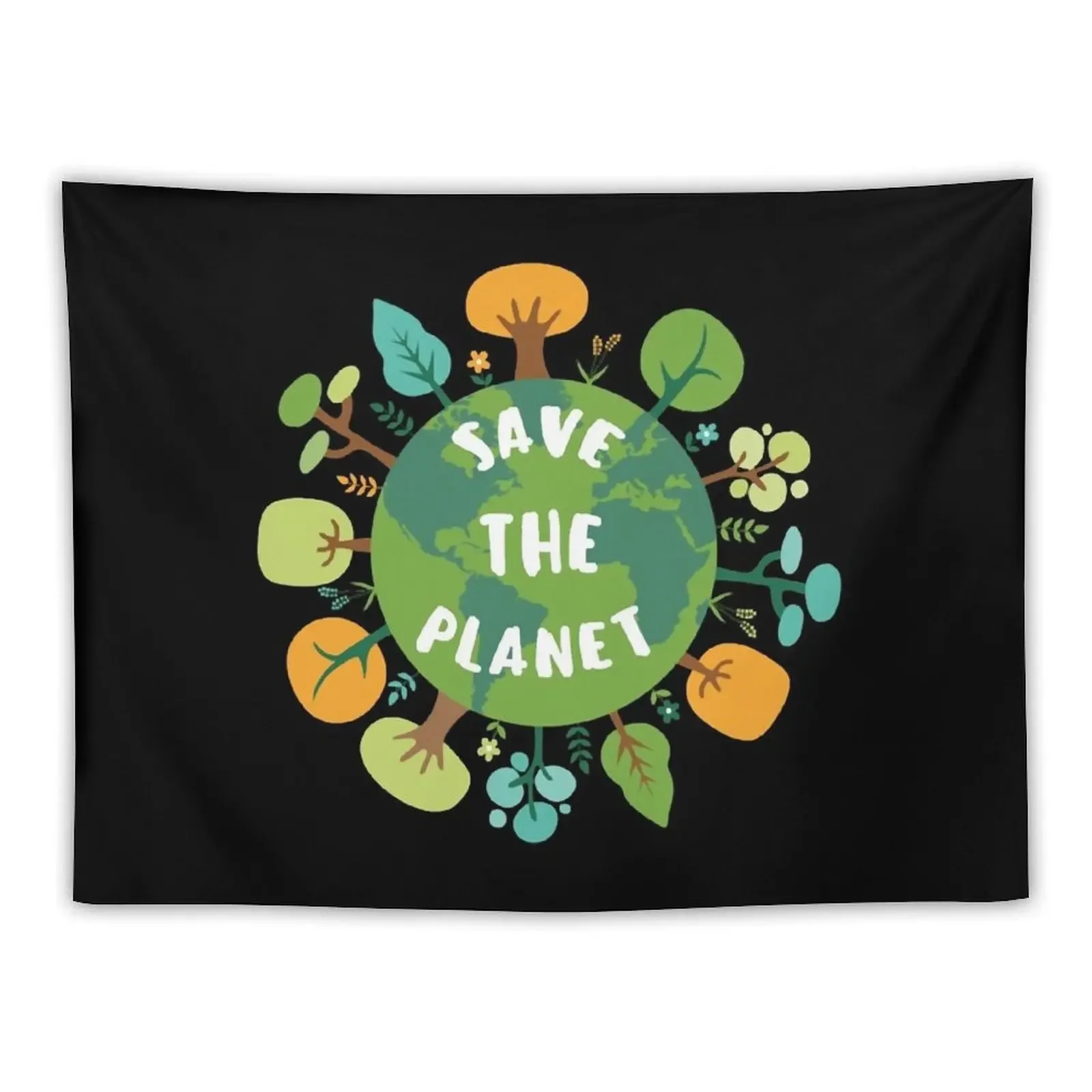 Planet - Save the Planet Tapestry Room Decoration Korean Style Wall Deco Aesthetic Room Decor Korean Tapestry