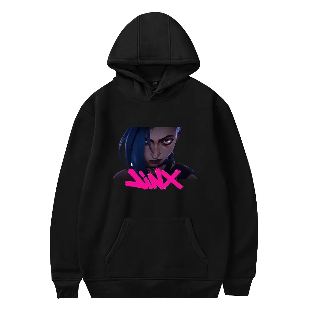 

2026 Arcane Jinx Hoodie Unisex Long Sleeve Sweatshirt Women Men's Hoodie Harajuku Streetwear LOL Game Tv Series Fashion Clothes
