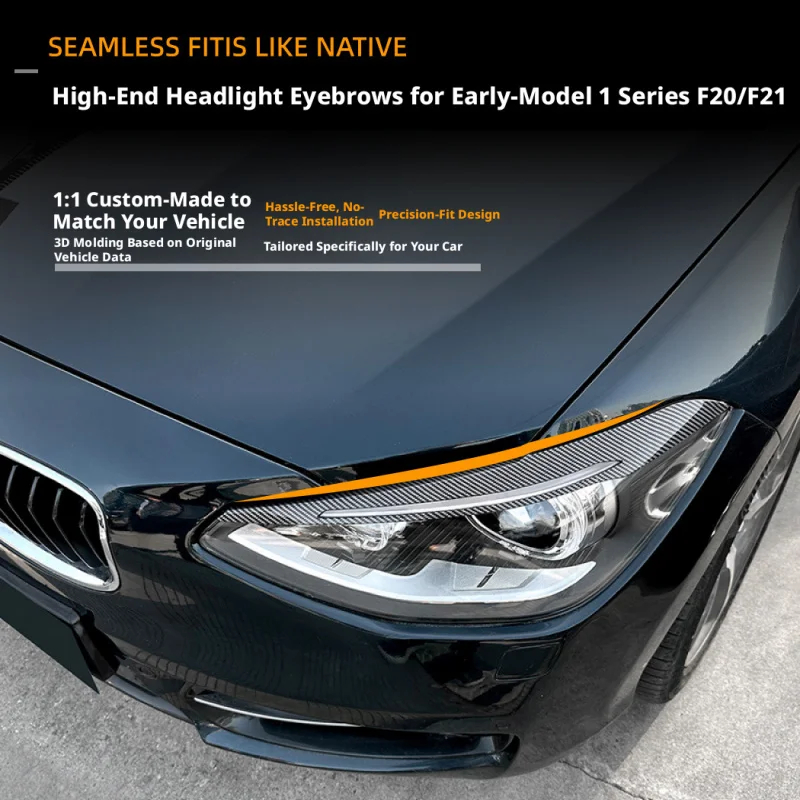 Suitable for Bmw 1 BMW F20 F21 2011-2014 High-end front headlight modification accessories with eyebrow lights Self-Adhesive