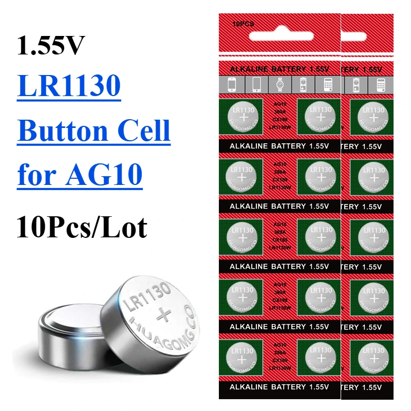 10-50 шт. аккумулятор большой емкости для LR1130 AG10 SR1130 389 V10GA LR54 SR54 щелочная батарея для часов, калькулятора, игрушки 10-50 шт. аккумулятор большой емкости для LR1130 AG10 SR1130 389 V10GA LR54 SR54 щелочная батарея для часов, калькулятора, игрушки