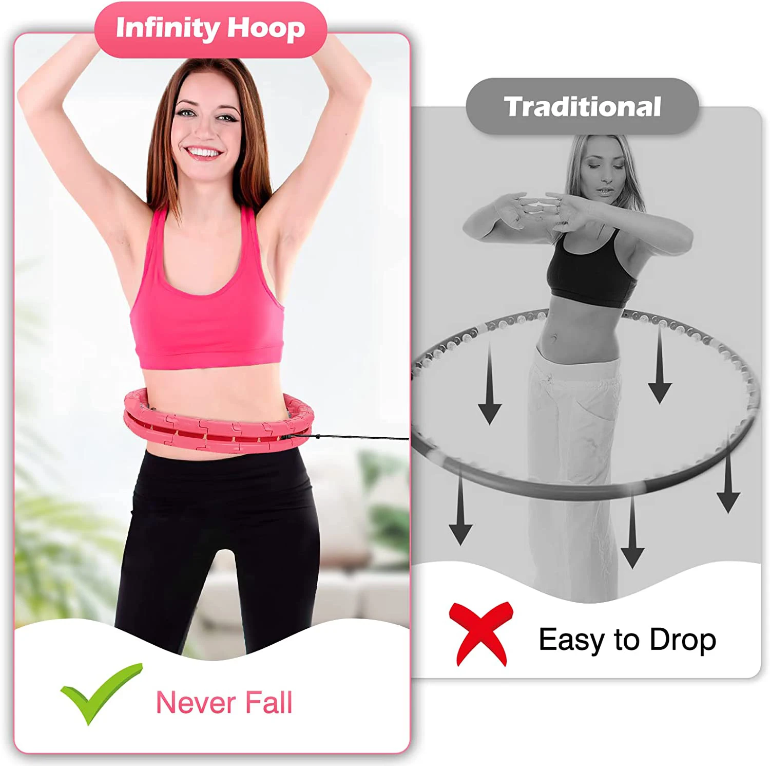 Slimming Hoop With Weight Exercise Weights Sport Sports Hoop Waist Trainer Exercise At Home Fitness Belly Abdominal Adjustable