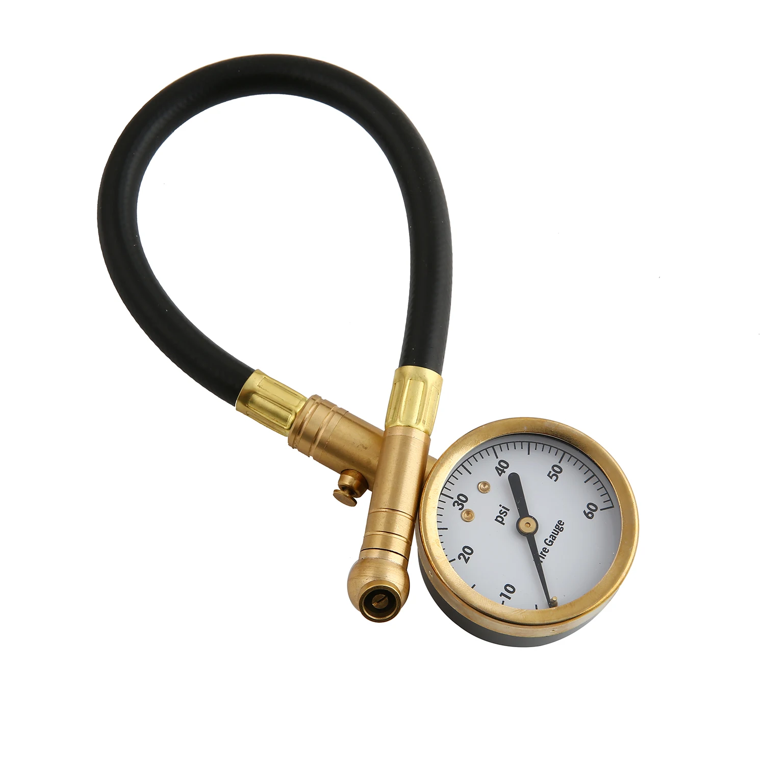 

Mechanical tire pressure gauge with reinforced hose automotive tire pressure gauge