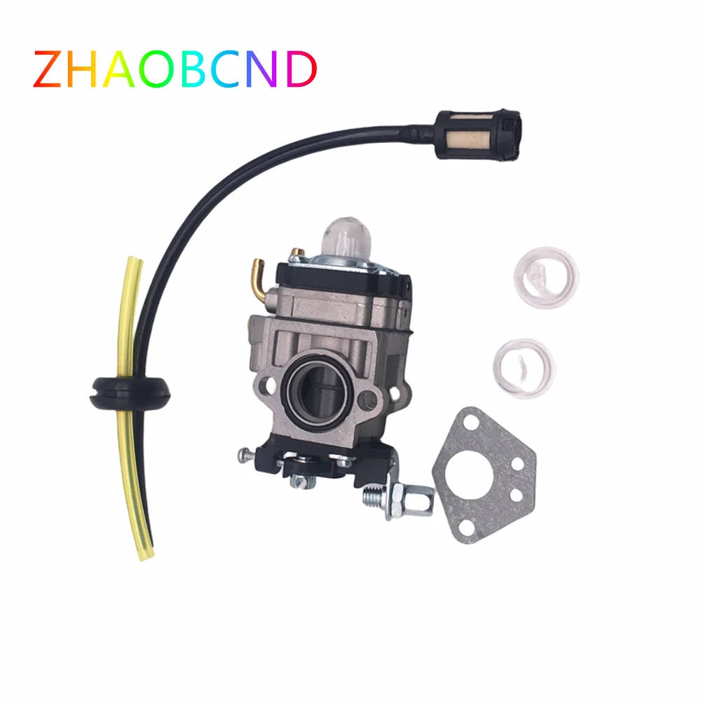 Best 15mm Carburetor Carb Kit For 43CC 52CC 47CC 49CC Brush Cutter with Seal Hose Petrol Filter Spark Plug Replacement Parts