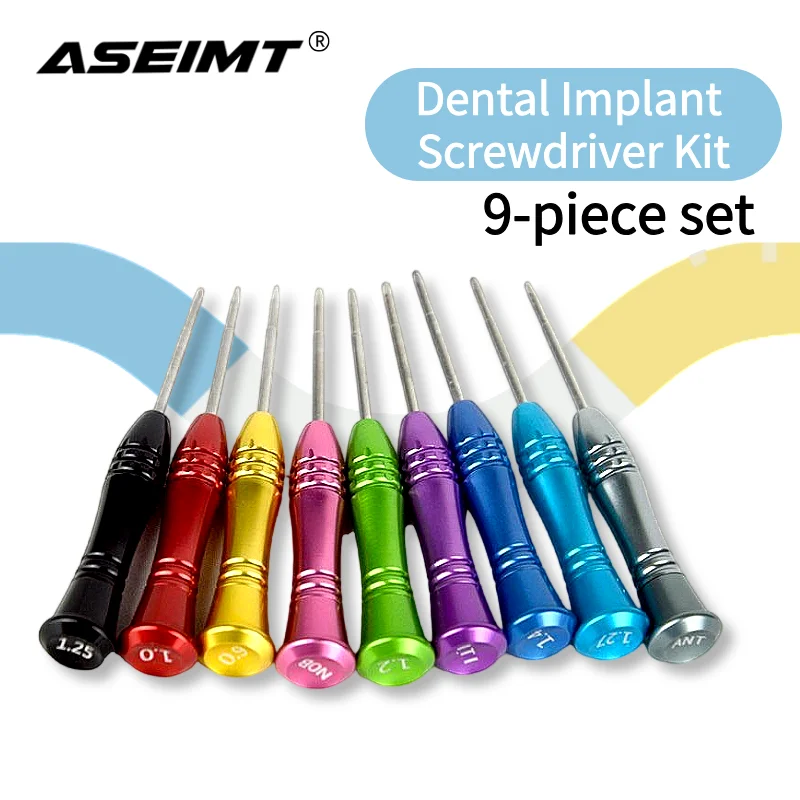 

9pc/set Dental Laboratory Stainless Steel Implant Screw Driver Dentistry Tool Kit Micro Screwdriver Dentist Instrument Tool