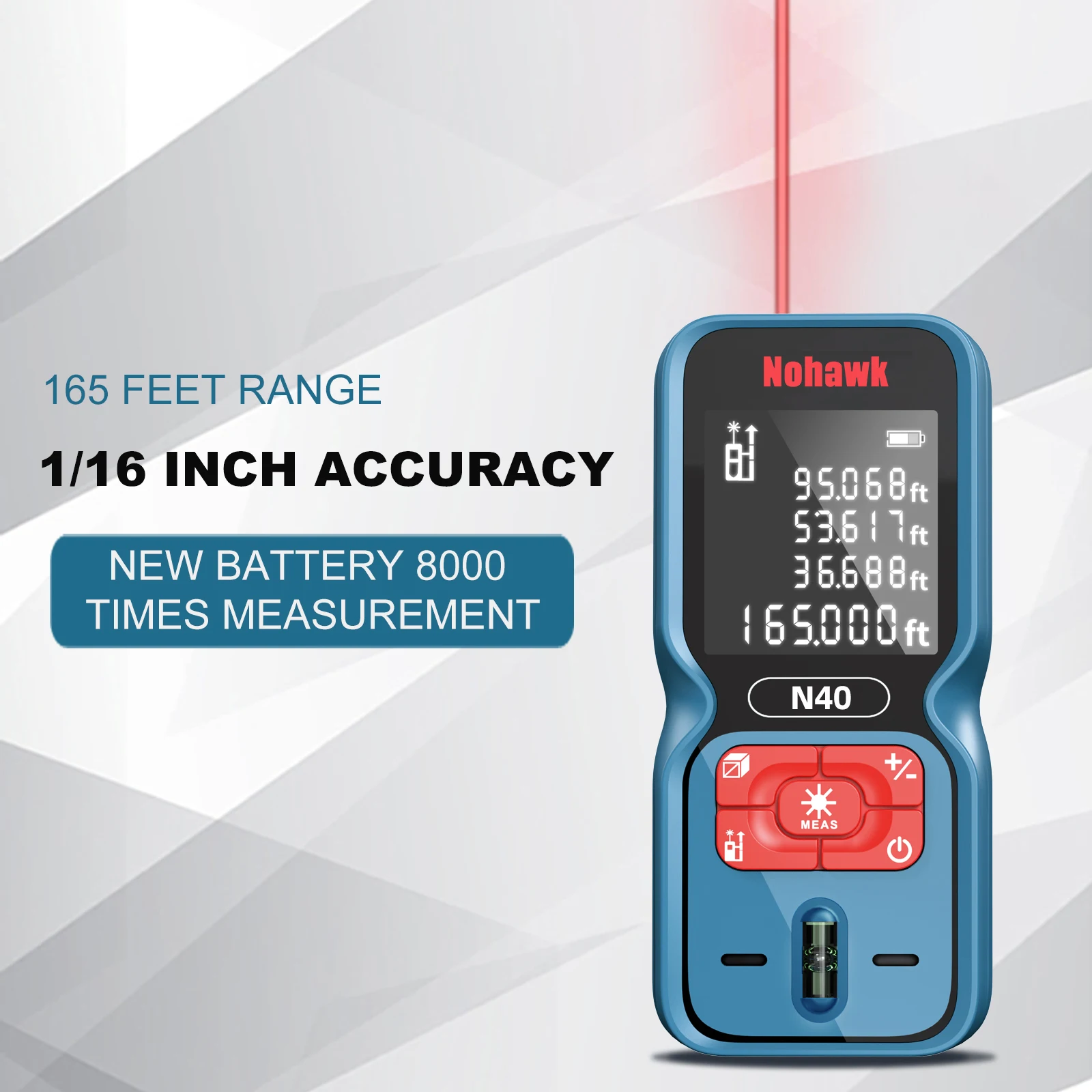 

New Laser Distance Measure High Accuracy 165feet Laser Tape Measure Compact Laser Measurement Tool with LCD Display Bubble Level