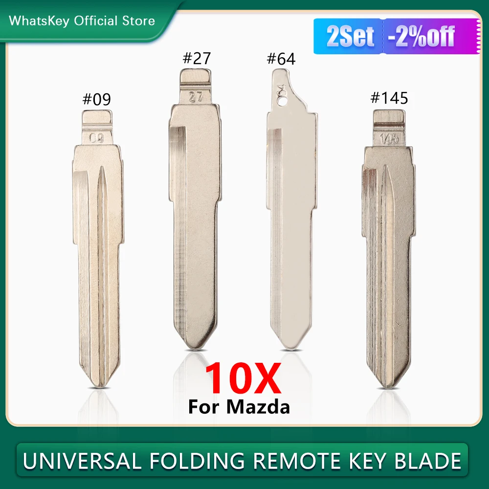 10Pcs Metal Uncut MAZ24 Blade Flip KD900 VVDI Key Blade #09 27 64 145 For Mazda M2 M3 M5 M6 M8 Axela Atenza CX-5 Auto Replace